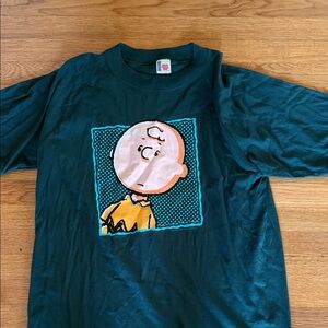 Peanuts Dark Teal Charlie Brown Tee